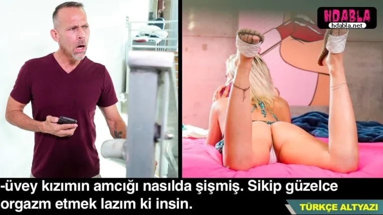 kisacik elbiseyle yataga uzanan uvey kizinin gotune bakarken yakalandi.jpg