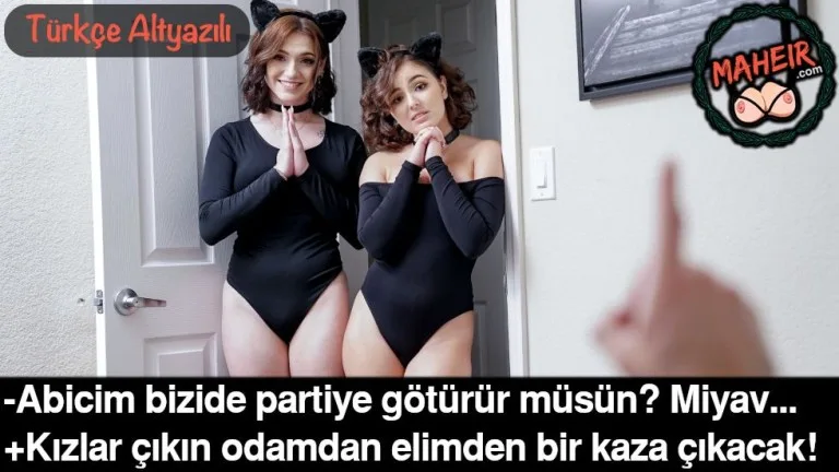partiye gidebilmek icin kedi kostumu giyip abimi ikna ettik.jpg